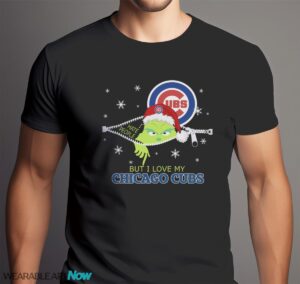 The Grinch I Hate People But I Love Chicago Cubs Christmas T-shirt Product Photo 6