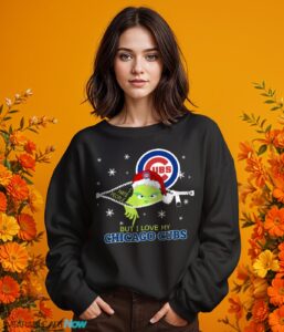 The Grinch I Hate People But I Love Chicago Cubs Christmas T-shirt Product Photo 8