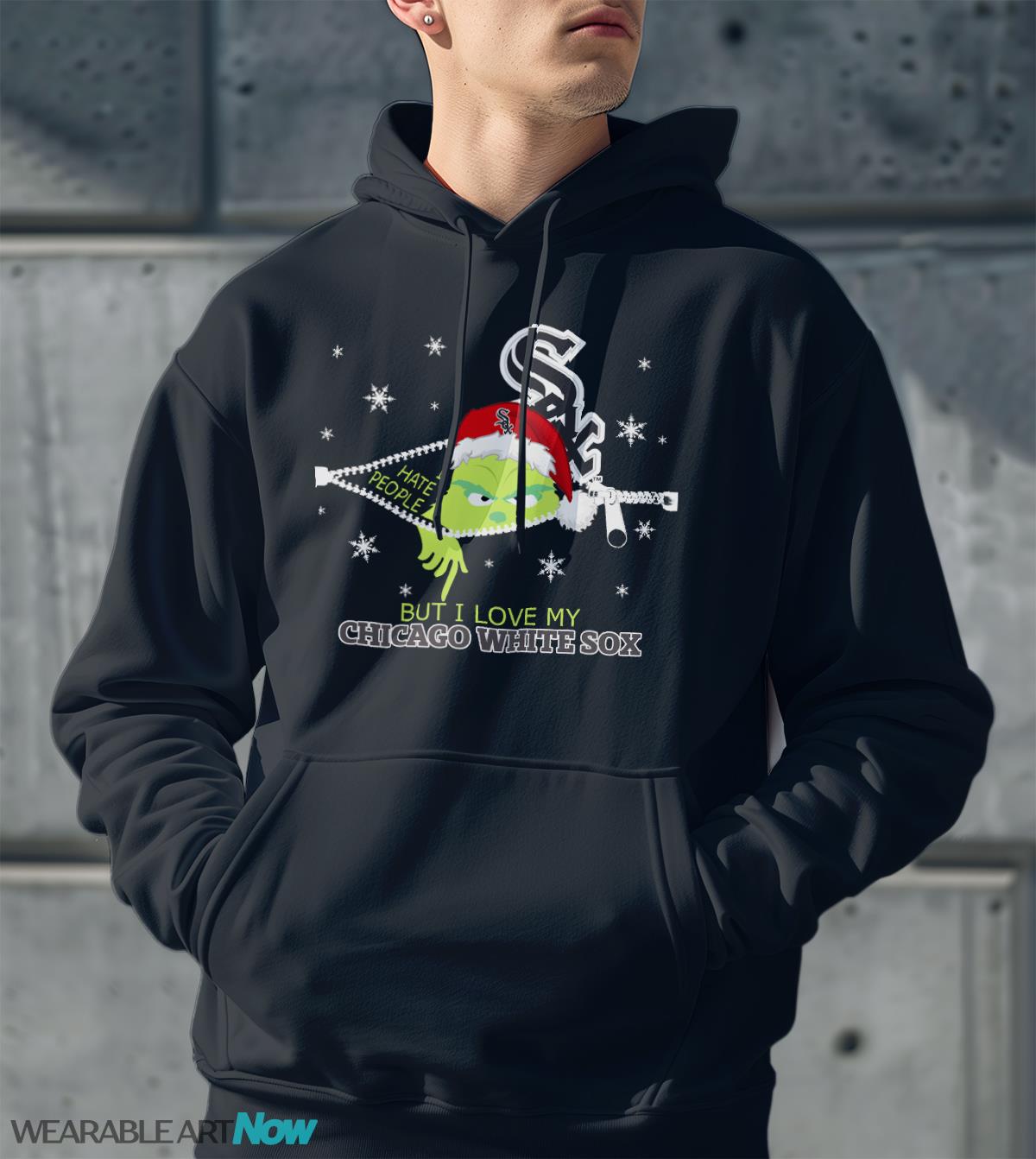 The Grinch I Hate People But I Love Chicago White Sox Christmas T-shirt Product Photo 2