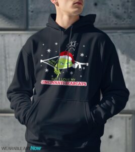 The Grinch I Hate People But I Love Cincinnati Bearcats Christmas T-shirt - Men Black Hoodie