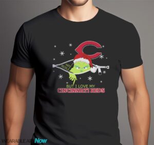 The Grinch I Hate People But I Love Cincinnati Reds Christmas T-shirt Product Photo 6