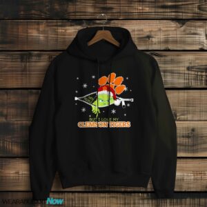 The Grinch I Hate People But I Love Clemson Tigers Christmas T-shirt - Black Hoodie