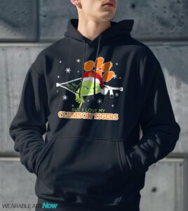 The Grinch I Hate People But I Love Clemson Tigers Christmas T-shirt - Men Black Hoodie