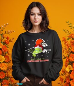 The Grinch I Hate People But I Love Cleveland Browns Christmas T-shirt Product Photo 8