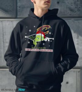 The Grinch I Hate People But I Love Cleveland Cavaliers Christmas T-shirt - Men Black Hoodie