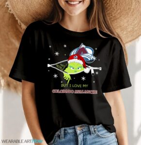 The Grinch I Hate People But I Love Colorado Avalanche Christmas T-shirt - Women Black T-Shirt