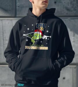 The Grinch I Hate People But I Love FIU Panthers Christmas T-shirt - Men Black Hoodie