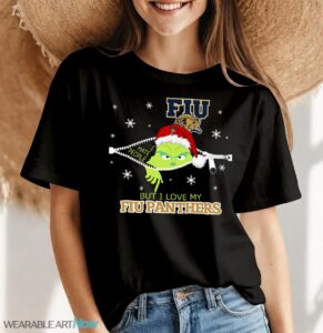 The Grinch I Hate People But I Love FIU Panthers Christmas T-shirt - Women Black T-Shirt