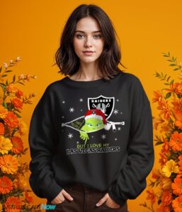 The Grinch I Hate People But I Love Las Vegas Raiders Christmas T-shirt Product Photo 8