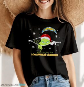 The Grinch I Hate People But I Love Los Angeles Chargers Christmas T-shirt Product Photo 7