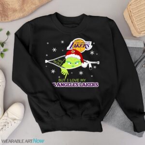 The Grinch I Hate People But I Love Los Angeles Lakers Christmas T-shirt - Black Sweatshirt