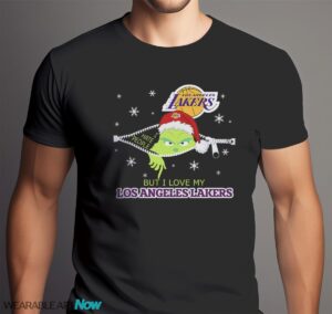 The Grinch I Hate People But I Love Los Angeles Lakers Christmas T-shirt - Men Black T-Shirt