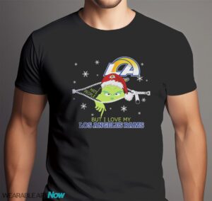 The Grinch I Hate People But I Love Los Angeles Rams Christmas T-shirt Product Photo 6