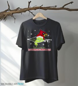 The Grinch I Hate People But I Love Louisville Cardinals Christmas T-shirt - Black T-Shirt