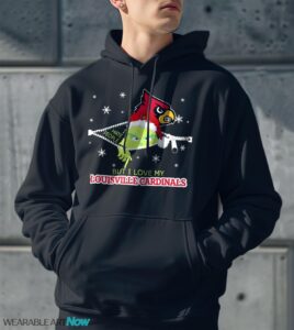 The Grinch I Hate People But I Love Louisville Cardinals Christmas T-shirt - Men Black Hoodie