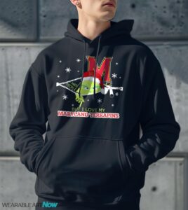 The Grinch I Hate People But I Love Maryland Terrapins Christmas T-shirt - Men Black Hoodie