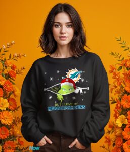 The Grinch I Hate People But I Love Miami Dolphins Christmas T-shirt Product Photo 8