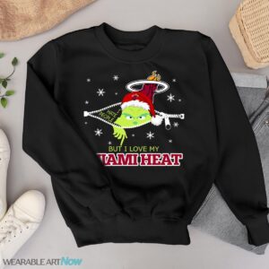 The Grinch I Hate People But I Love Miami Heat Christmas T-shirt - Black Sweatshirt