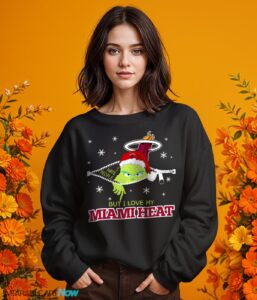 The Grinch I Hate People But I Love Miami Heat Christmas T-shirt - Girl Black Swearshirt