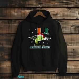 The Grinch I Hate People But I Love Miami Hurricanes Christmas T-shirt - Black Hoodie