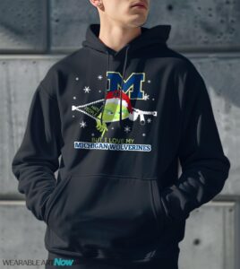 The Grinch I Hate People But I Love Michigan Wolverines Christmas T-shirt - Men Black Hoodie