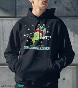 The Grinch I Hate People But I Love Milwaukee Bucks Christmas T-shirt - Men Black Hoodie