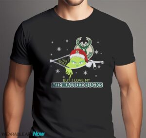 The Grinch I Hate People But I Love Milwaukee Bucks Christmas T-shirt - Men Black T-Shirt