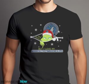 The Grinch I Hate People But I Love Minnesota Timberwolves Christmas T-shirt - Men Black T-Shirt