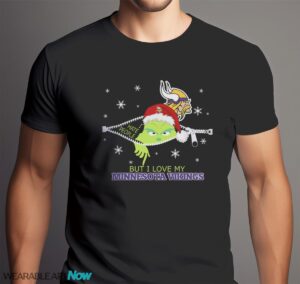 The Grinch I Hate People But I Love Minnesota Vikings Christmas T-shirt Product Photo 6