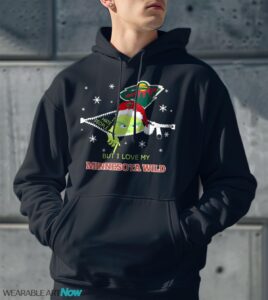 The Grinch I Hate People But I Love Minnesota Wild Christmas T-shirt - Men Black Hoodie