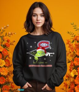 The Grinch I Hate People But I Love Montreal Canadiens Christmas T-shirt - Girl Black Swearshirt