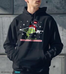 The Grinch I Hate People But I Love Nebraska Cornhuskers Christmas T-shirt - Men Black Hoodie