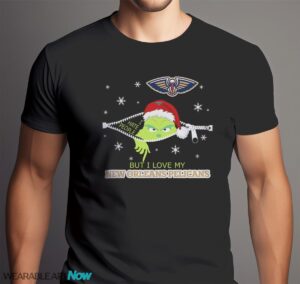 The Grinch I Hate People But I Love New Orleans Pelicans Christmas T-shirt - Men Black T-Shirt