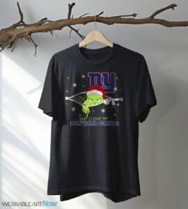 The Grinch I Hate People But I Love New York Giants Christmas T-shirt Product Photo 5