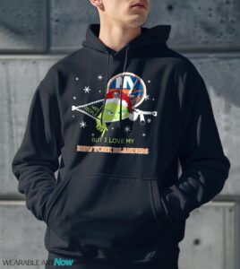 The Grinch I Hate People But I Love New York Islanders Christmas T-shirt - Men Black Hoodie