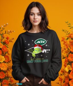 The Grinch I Hate People But I Love New York Jets Christmas T-shirt Product Photo 8