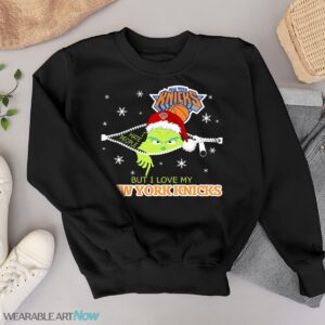 The Grinch I Hate People But I Love New York Knicks Christmas T-shirt - Black Sweatshirt