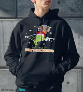 The Grinch I Hate People But I Love New York Knicks Christmas T-shirt - Men Black Hoodie