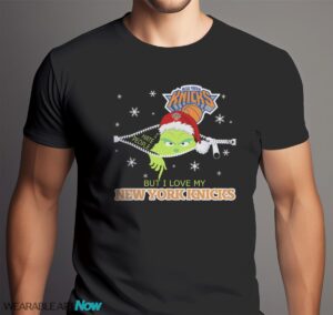 The Grinch I Hate People But I Love New York Knicks Christmas T-shirt - Men Black T-Shirt