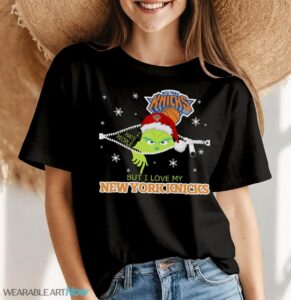 The Grinch I Hate People But I Love New York Knicks Christmas T-shirt - Women Black T-Shirt