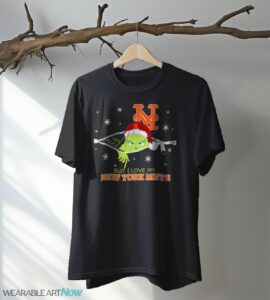 The Grinch I Hate People But I Love New York Mets Christmas T-shirt Product Photo 5