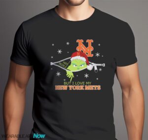 The Grinch I Hate People But I Love New York Mets Christmas T-shirt Product Photo 6