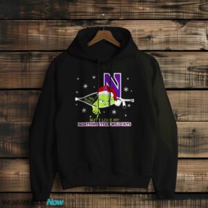 The Grinch I Hate People But I Love Northwestern Wildcats Christmas T-shirt - Black Hoodie