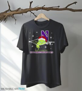 The Grinch I Hate People But I Love Northwestern Wildcats Christmas T-shirt - Black T-Shirt