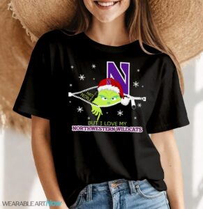 The Grinch I Hate People But I Love Northwestern Wildcats Christmas T-shirt - Women Black T-Shirt