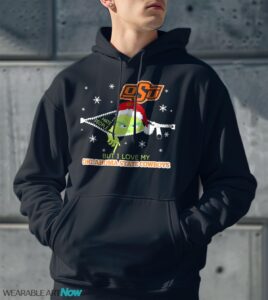 The Grinch I Hate People But I Love Oklahoma State Cowboys Christmas T-shirt - Men Black Hoodie