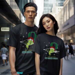 The Grinch I Hate People But I Love Oregon Ducks Christmas T-shirt - Black Couple White T-Shirt