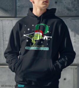 The Grinch I Hate People But I Love Oregon Ducks Christmas T-shirt - Men Black Hoodie