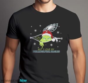 The Grinch I Hate People But I Love Philadelphia Eagles Christmas T-shirt Product Photo 6