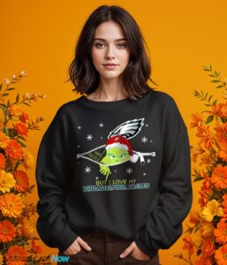 The Grinch I Hate People But I Love Philadelphia Eagles Christmas T-shirt Product Photo 8